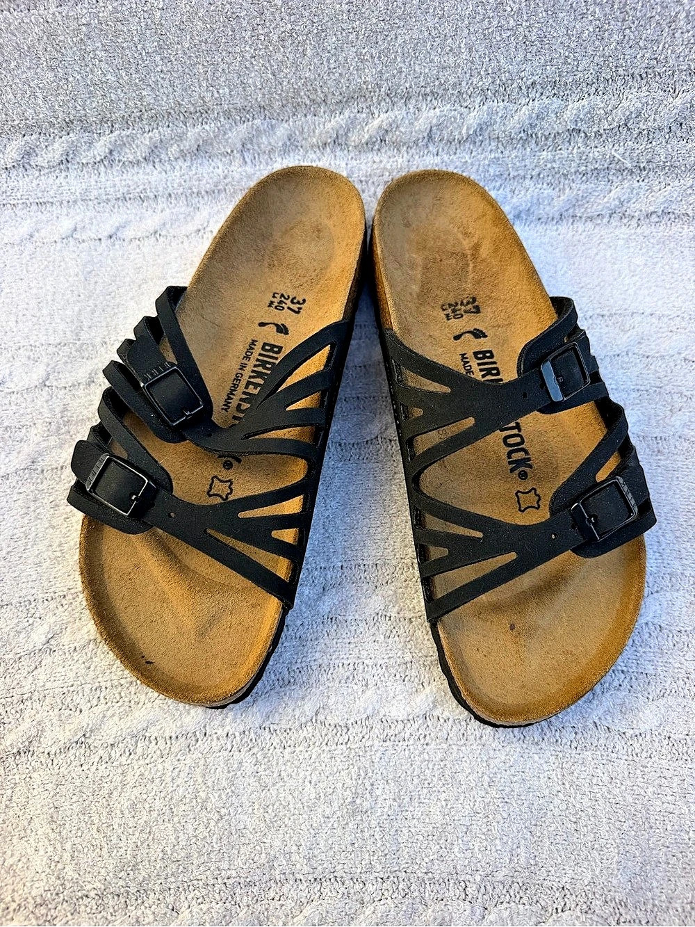 Birkenstock Yara Strappy Sandals Black & Brown EU 37